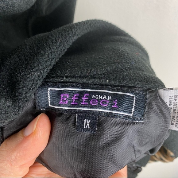 Effeci Woman Reversible Leopard Animal Print Fleece Zip Up Vest Jacket Size 1X - Picture 5 of 6